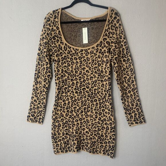 Dresses & Skirts - Mi ami Francesca’s Dress Woman Medium Leopard Animal Print Boho Clubwear READ